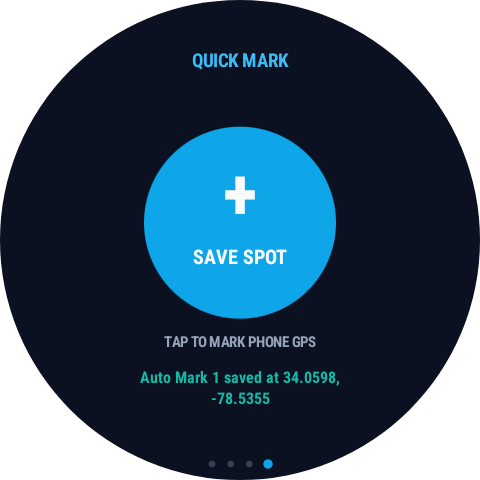 Waypoint marker ReelPoints Wear OS screen